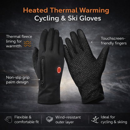 Heated Thermal Warming Cycling Ski Gloves
