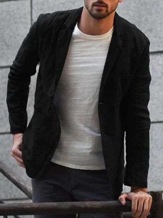 Men's Elegant Linen Jacket with Contemporary Design