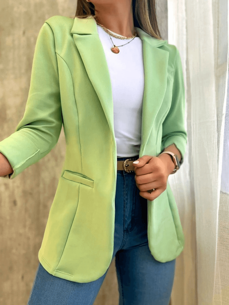 Women's Slim Fit Open Front Blazer with Pockets
