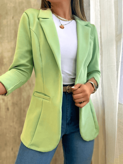 Women's Slim Fit Open Front Blazer with Pockets