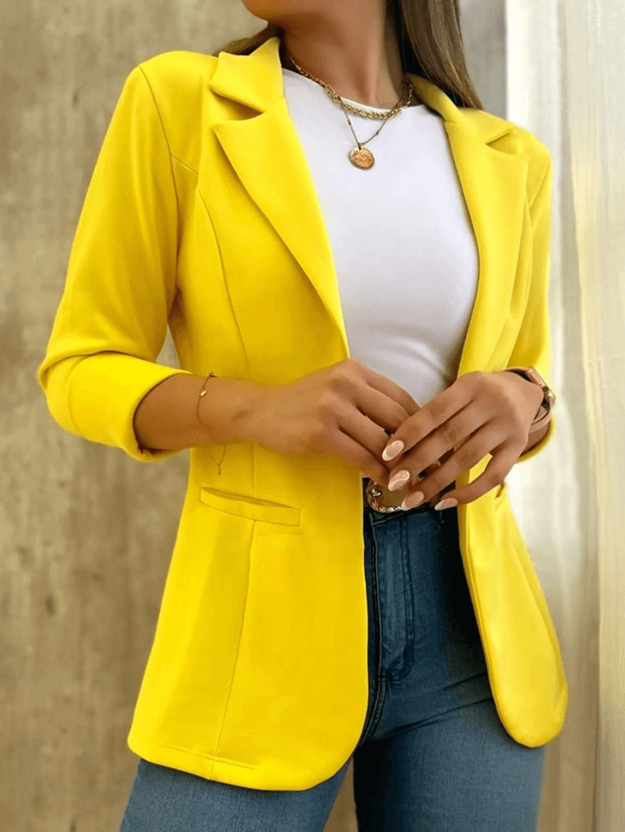 Women's Slim Fit Open Front Blazer with Pockets