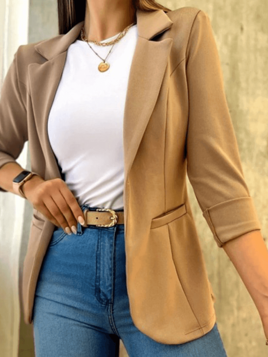 Women's Slim Fit Open Front Blazer with Pockets