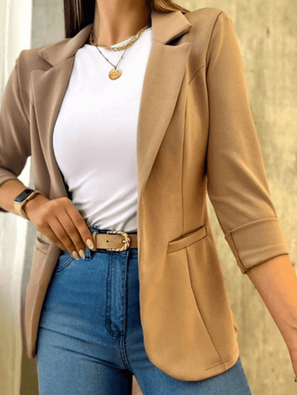 Women's Slim Fit Open Front Blazer with Pockets