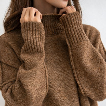 Knit Lounge Set Turtleneck Wide Leg Pants Women