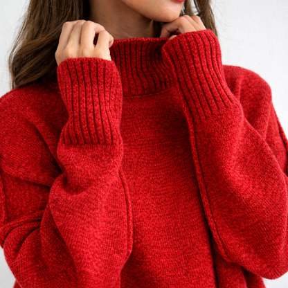 Knit Lounge Set Turtleneck Wide Leg Pants Women