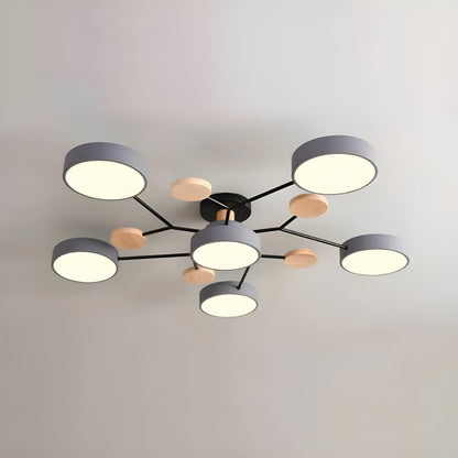 Ceiling Light Modern Metal Multi Arm Flush Mount
