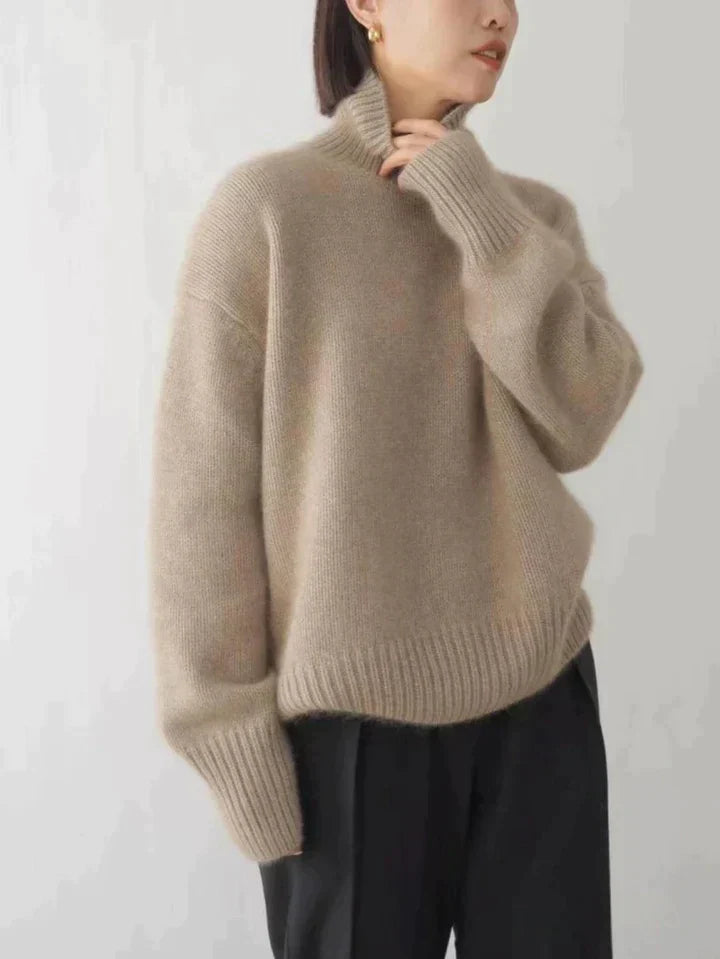 Women's Lined Cashmere Roll Neck Turtleneck Jumper | Ideal for Winter
