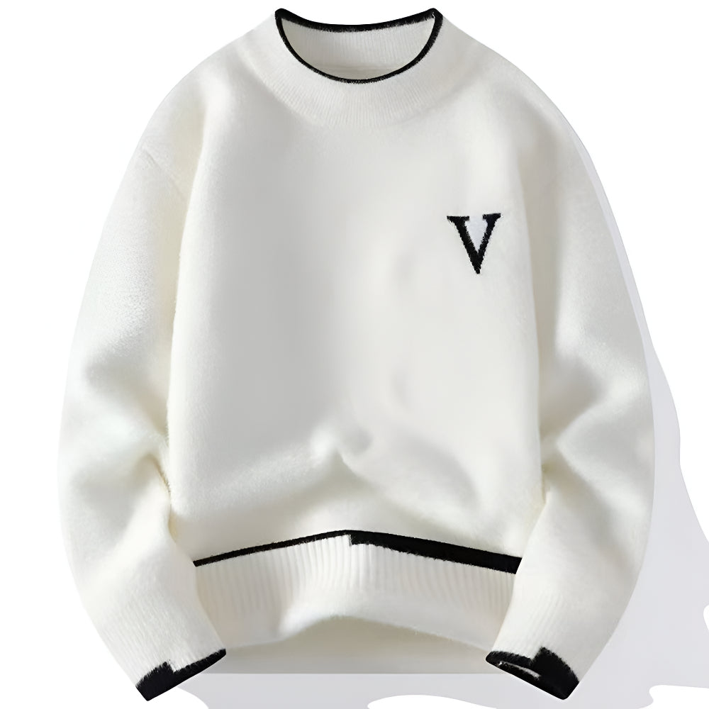 Men’s Casual Oversized Knit Sweater Long Sleeve Crew Neck