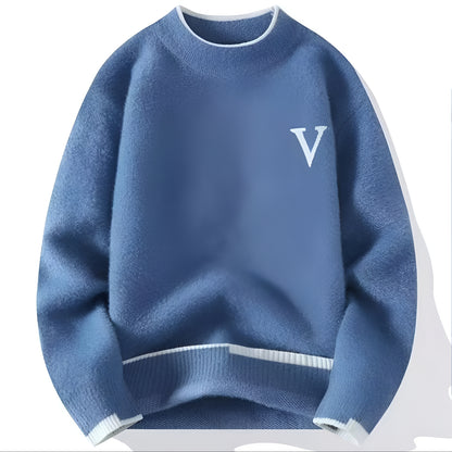 Men’s Casual Oversized Knit Sweater Long Sleeve Crew Neck