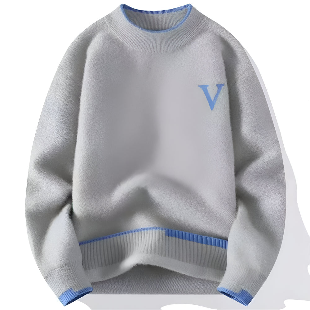 Men’s Casual Oversized Knit Sweater Long Sleeve Crew Neck