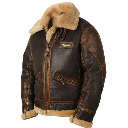 Men's Jacket Pilot Style Winter Collar Design