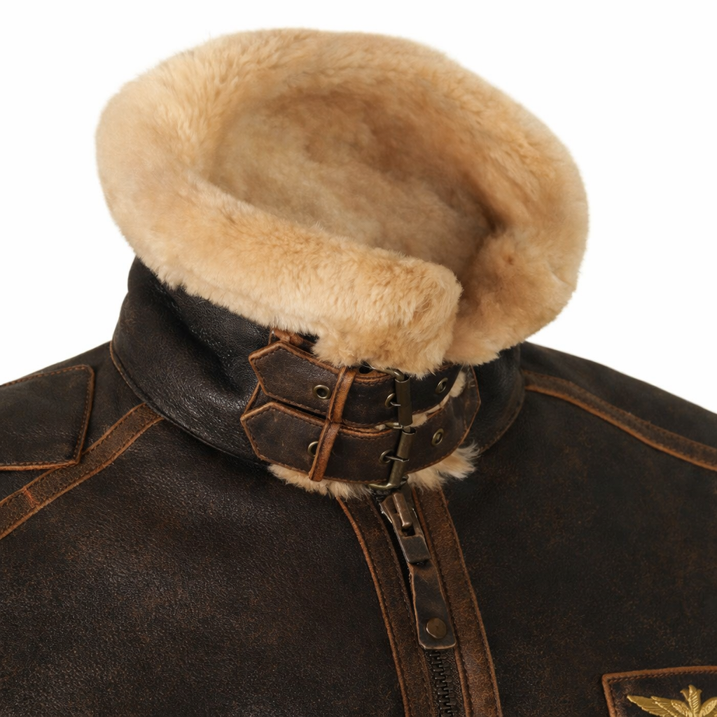 Men's Jacket Pilot Style Winter Collar Design