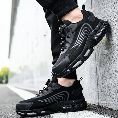 Men's Breathable Steel Toe Safety Shoes Quick Lacing 2