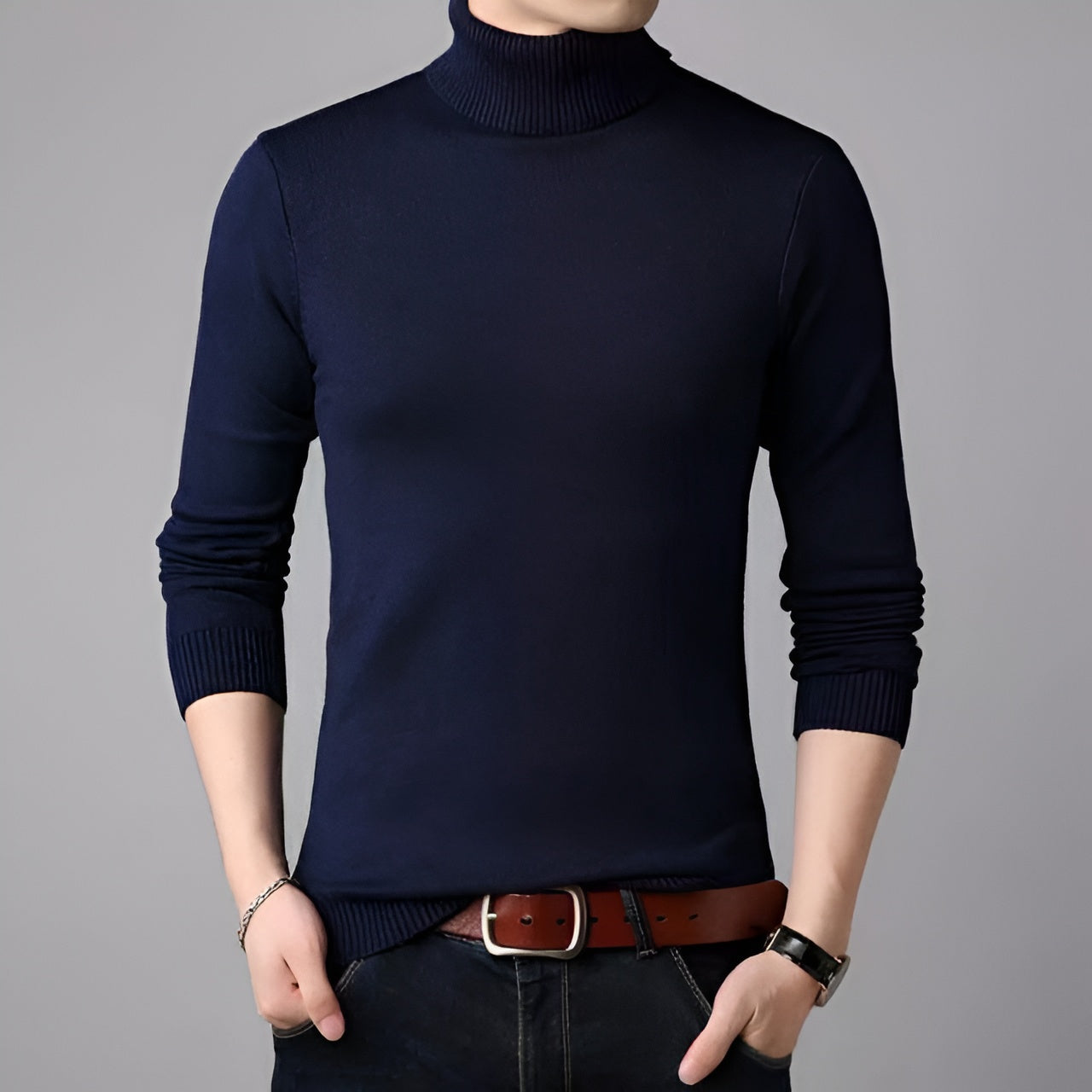 Men's Cashmere Turtleneck Sweater Classic Style 7