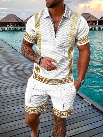 Lennart - Men's Two-Piece Set with Polo Shirt and Shorts