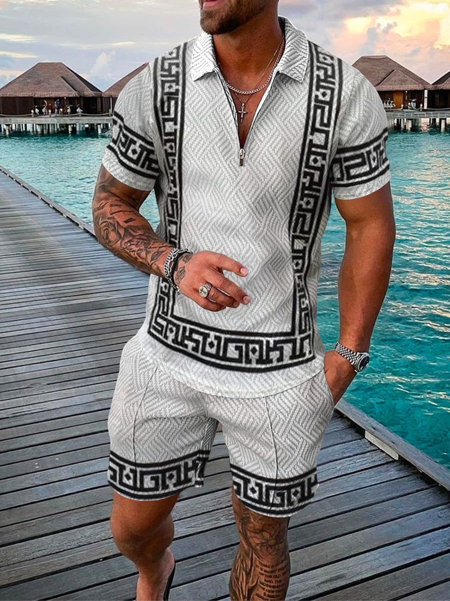 Lennart - Men's Two-Piece Set with Polo Shirt and Shorts