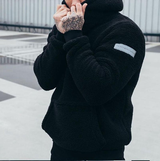 Men's Cozy Fleece Hoodie with Kangaroo Pocket for Casual Wear