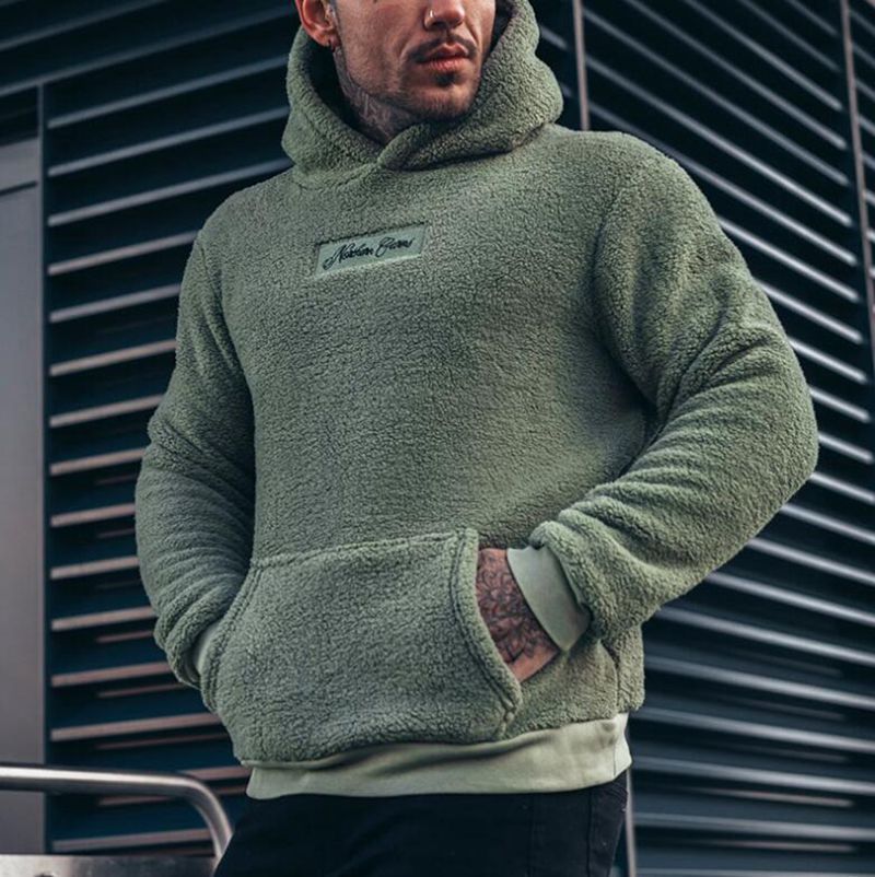 Men's Cozy Fleece Hoodie with Kangaroo Pocket for Casual Wear