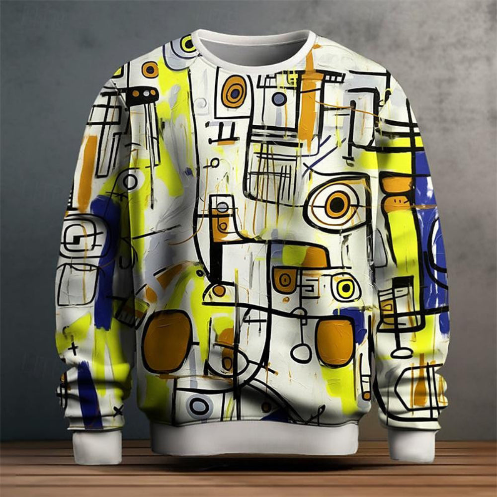 Men's Geometric Print Knit Sweater 3