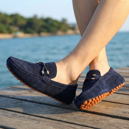 Men's Loafers Cushioned Insole Perforated | Wide Size Loafers 1
