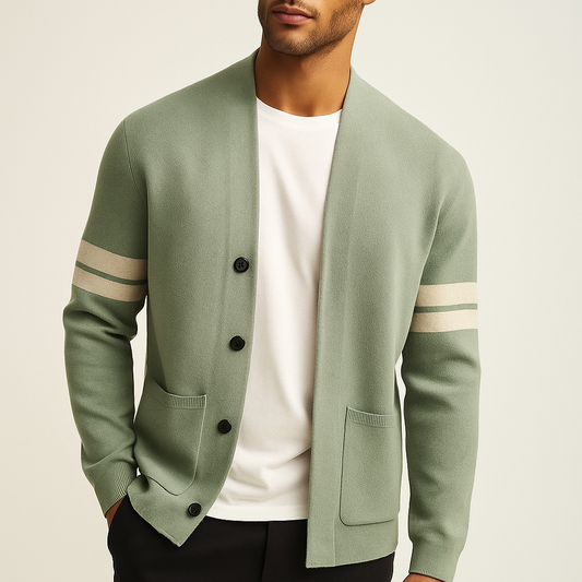 Men's Merino Wool Blend Cardigan Sweater 1