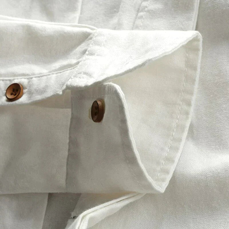 Men's Slim Fit Dress Shirt with Stand-up Collar