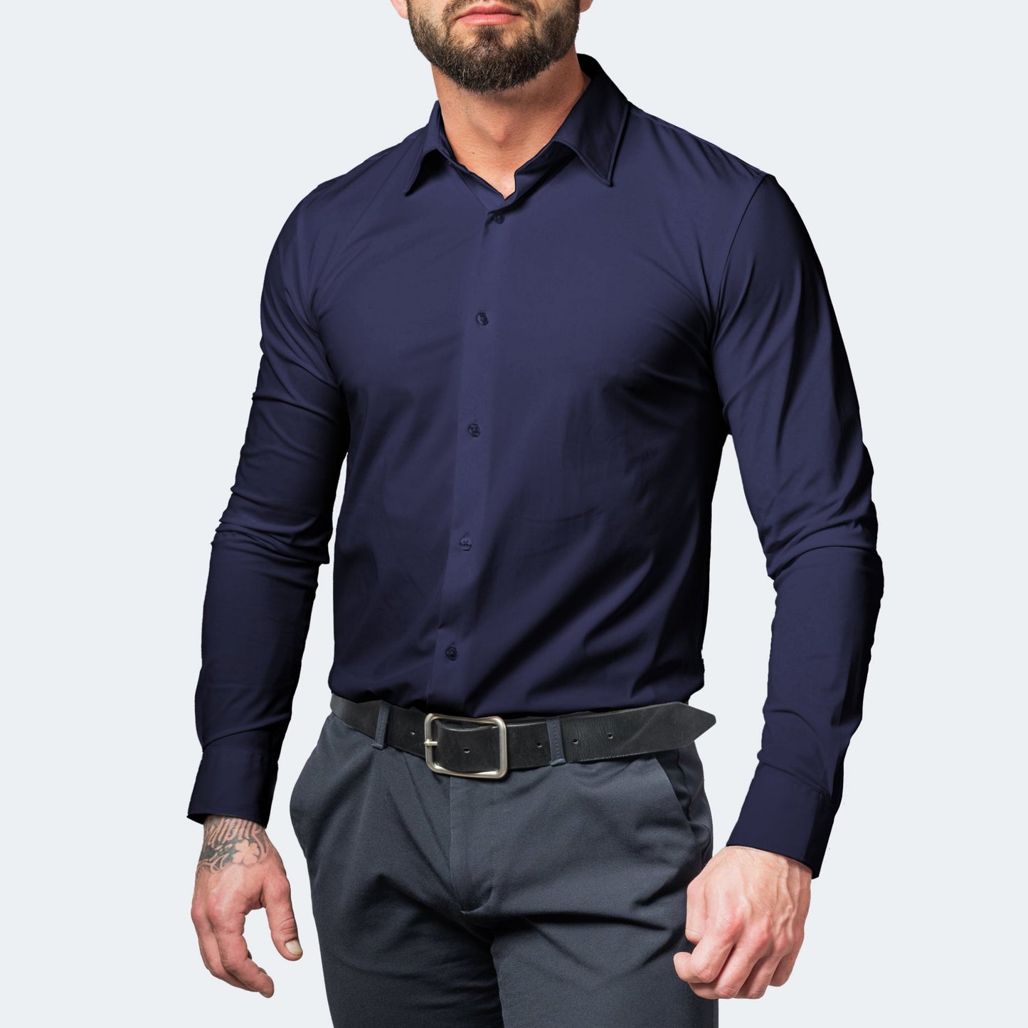 Men's Stretch Wrinkle Free Knit Dress Shirt  5