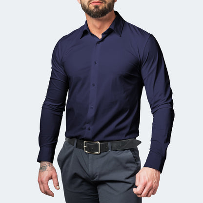 Men's Stretch Wrinkle Free Knit Dress Shirt  5
