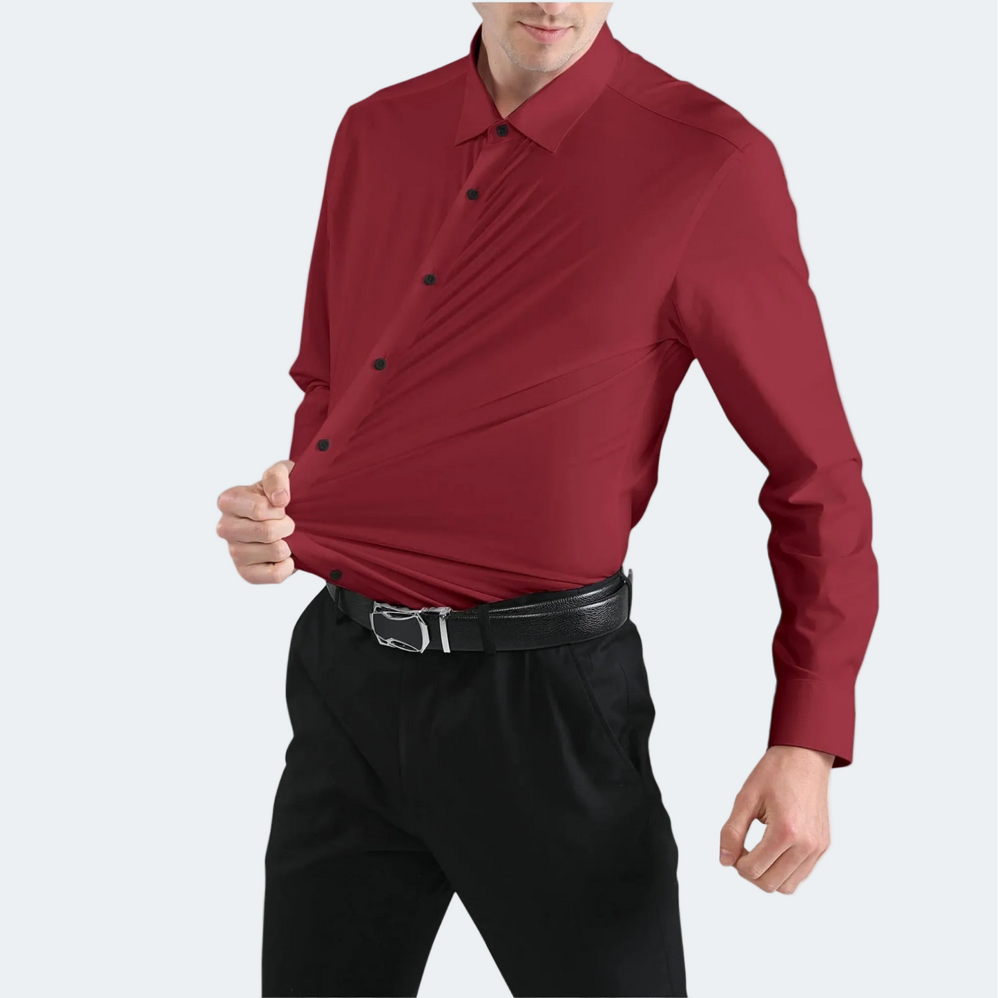 Men's Stretch Wrinkle Free Knit Dress Shirt 9