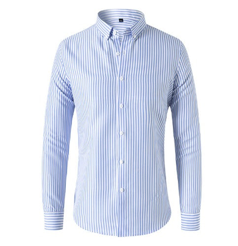 Men's Long Sleeve Shirt with Striped Pattern