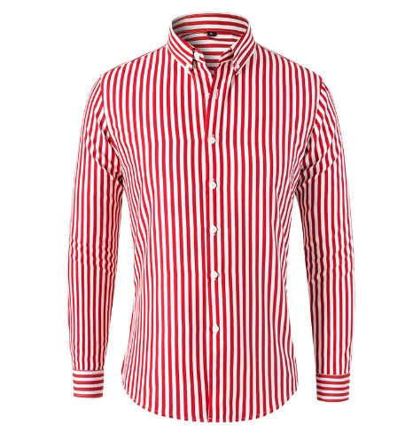 Men's Long Sleeve Shirt with Striped Pattern