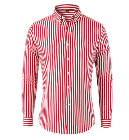 Men's Long Sleeve Shirt with Striped Pattern