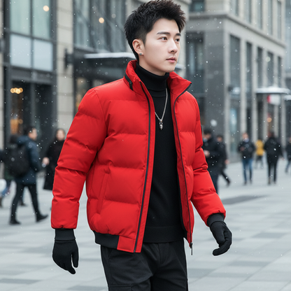 Men's Winter Jacket Puffer Insulated Zip Up Coat