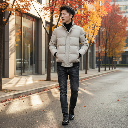 Men's Winter Jacket Puffer Insulated Zip Up Coat