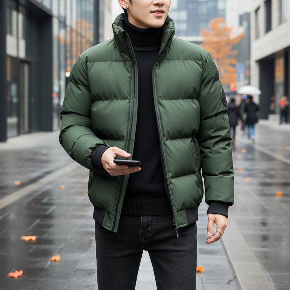 Men's Winter Jacket Puffer Insulated Zip Up Coat