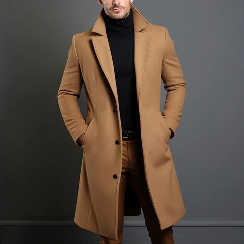 Men's Wool Winter Coat Warm Long Jacket 2