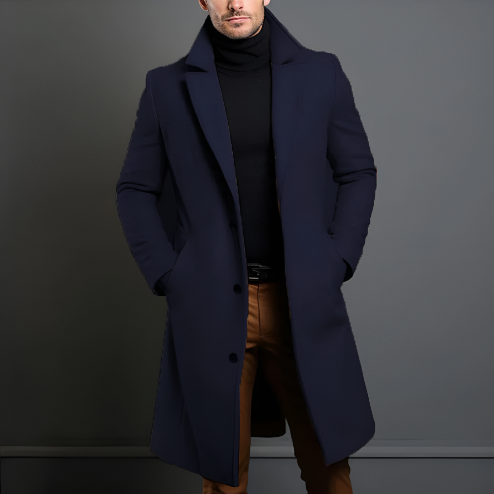 Men's Wool Winter Coat Warm Long Jacket 3