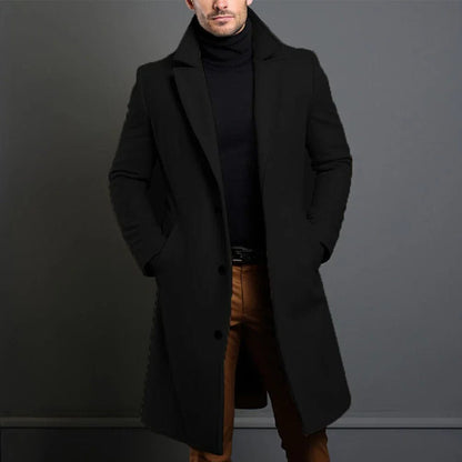 Men's Wool Winter Coat Warm Long Jacket 4