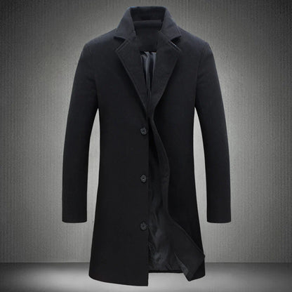 Men's Wool Winter Coat Warm Long Jacket 5