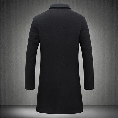 Men's Wool Winter Coat Warm Long Jacket 6