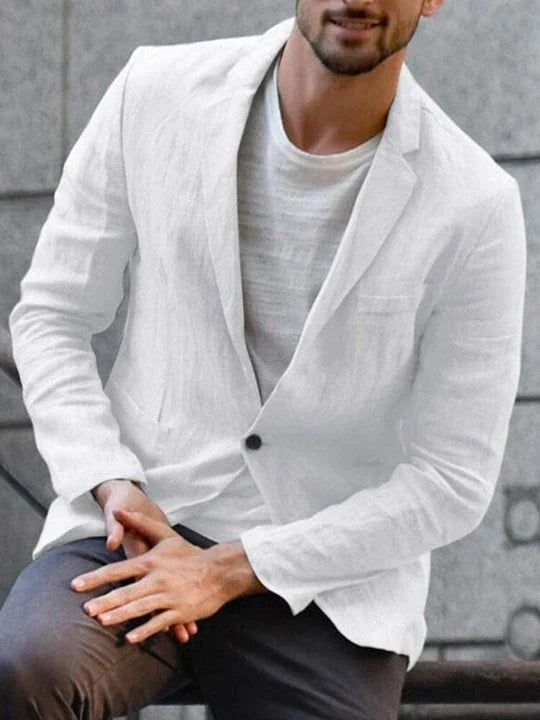 Men's Elegant Linen Jacket with Contemporary Design