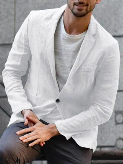 Men's Elegant Linen Jacket with Contemporary Design