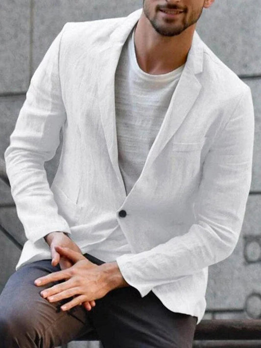 Men's Elegant Linen Jacket with Contemporary Design