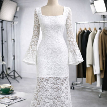 Women's V-Neck Long Sleeve Cocktail Dress