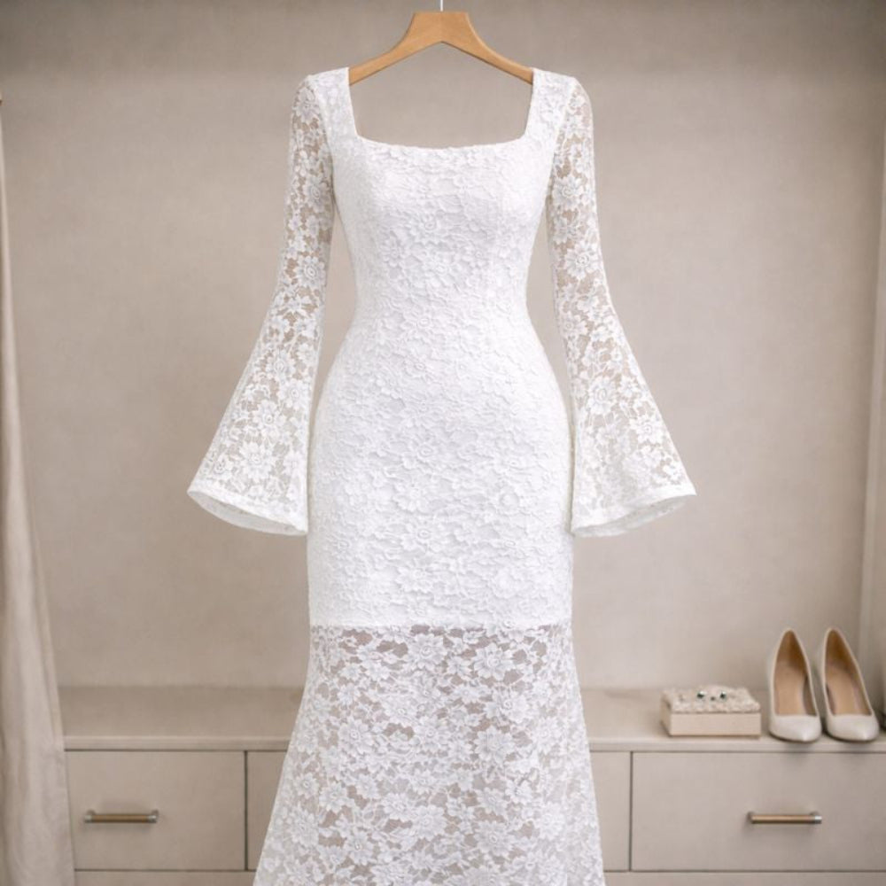 Women's V-Neck Long Sleeve Cocktail Dress