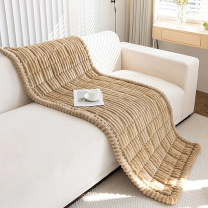 Plush Pleated Edges Couch Cover - Image 10