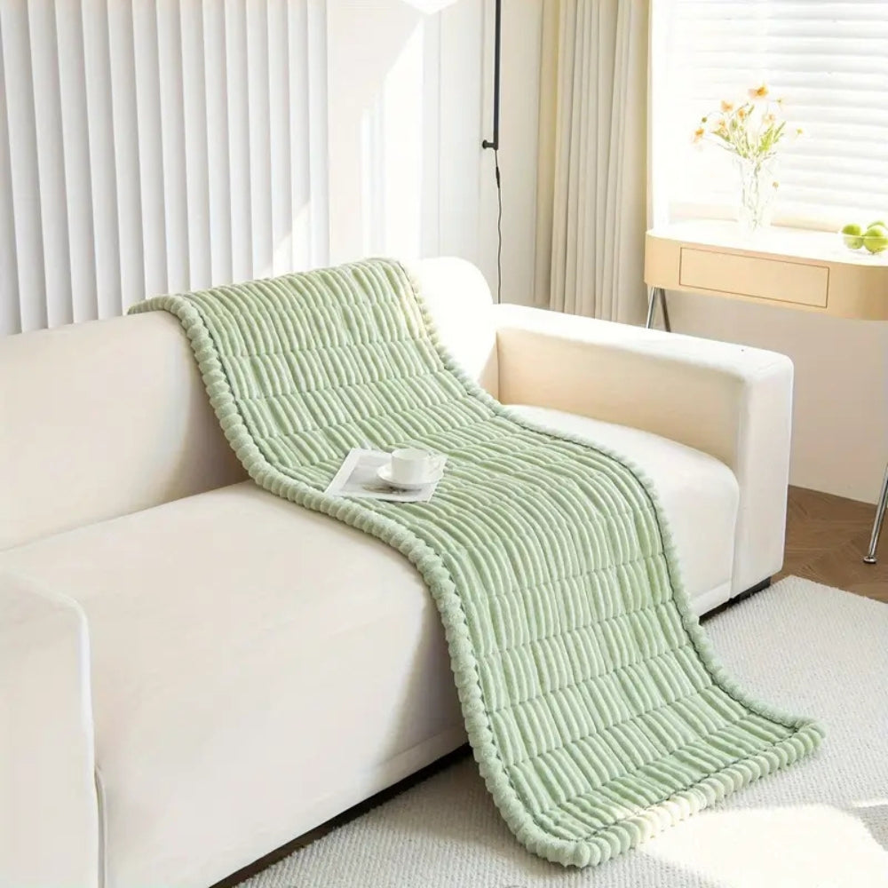 Plush Pleated Edges Couch Cover - Image 11