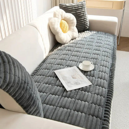 Plush Pleated Edges Couch Cover - Image 3