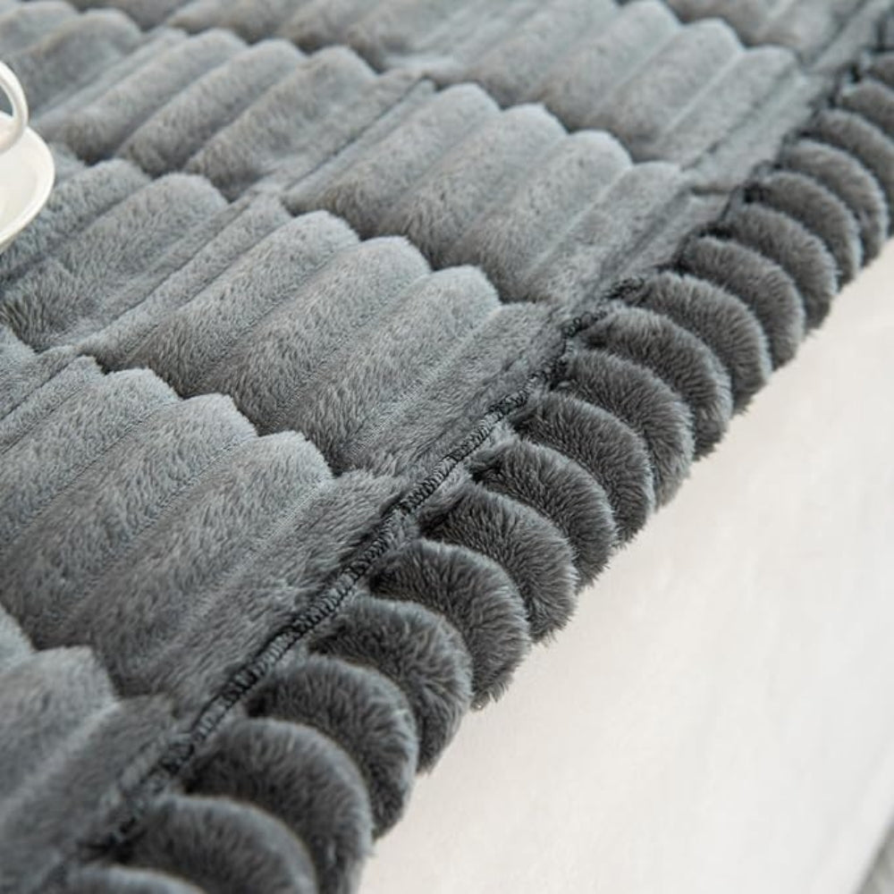 Plush Pleated Edges Couch Cover - Image 8
