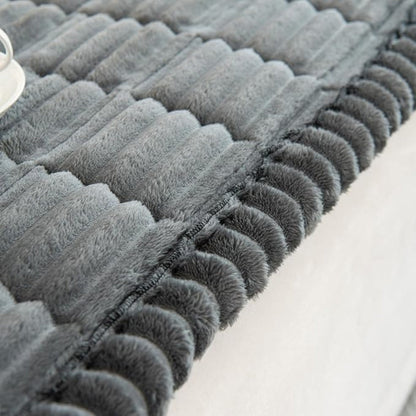 Plush Pleated Edges Couch Cover - Image 8